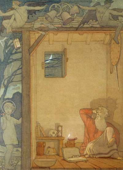 St. Christoffel en het Kind door Frederick Cayley Robinson